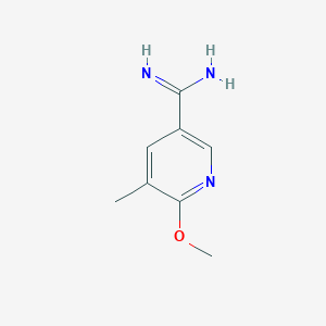 molecular formula C8H11N3O B12954542 6-Methoxy-5-methylnicotinimidamide 