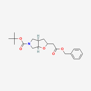 molecular formula C20H27NO5 B12954556 Cis-Tert-Butyl 2-(2-(Benzyloxy)-2-Oxoethyl)Tetrahydro-2H-Furo[2,3-C]Pyrrole-5(3H)-Carboxylate 