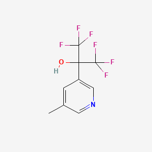 molecular formula C9H7F6NO B12954588 1,1,1,3,3,3-Hexafluoro-2-(5-methyl-3-pyridyl)-2-propanol 