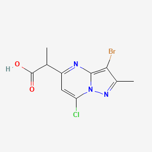 molecular formula C10H9BrClN3O2 B12954620 2-(3-Bromo-7-chloro-2-methylpyrazolo[1,5-a]pyrimidin-5-yl)propanoic acid 