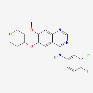 N-(3-Chloro-4-fluorophenyl)-7-methoxy-6-((tetrahydro-2H-pyran-4-yl)oxy)quinazolin-4-amine