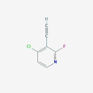 molecular formula C7H3ClFN B12954649 4-Chloro-3-ethynyl-2-fluoropyridine 