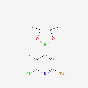 molecular formula C12H16BBrClNO2 B12954664 6-Bromo-2-chloro-3-methyl-4-(4,4,5,5-tetramethyl-1,3,2-dioxaborolan-2-YL)-pyridine CAS No. 1010101-10-6