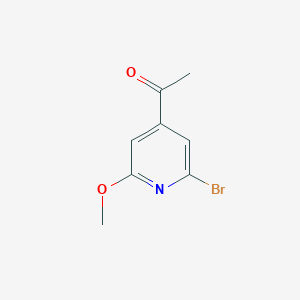 molecular formula C8H8BrNO2 B12954716 1-(2-Bromo-6-methoxypyridin-4-YL)ethanone 