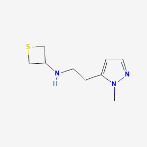 molecular formula C9H15N3S B12954724 N-(2-(1-Methyl-1H-pyrazol-5-yl)ethyl)thietan-3-amine 