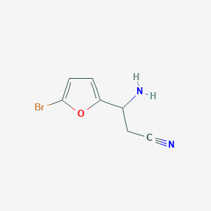 molecular formula C7H7BrN2O B12954726 3-Amino-3-(5-bromofuran-2-yl)propanenitrile 