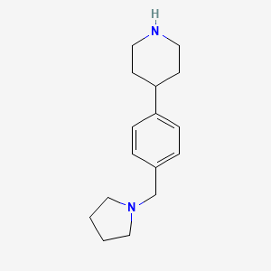 molecular formula C16H24N2 B12954744 4-(4-(Pyrrolidin-1-ylmethyl)phenyl)piperidine 