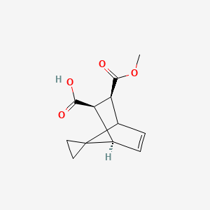 molecular formula C12H14O4 B12954789 (4R,5R,6S)-6-(Methoxycarbonyl)spiro[bicyclo[2.2.1]heptane-7,1'-cyclopropan]-2-ene-5-carboxylic acid 