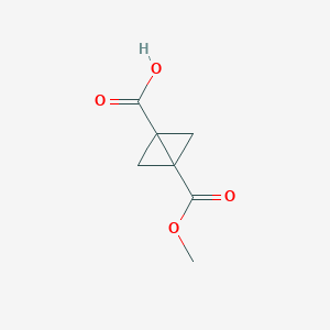 molecular formula C7H8O4 B12954806 3-(Methoxycarbonyl)bicyclo[1.1.0]butane-1-carboxylic acid 