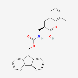 molecular formula C26H25NO4 B12954813 (R)-3-((((9H-Fluoren-9-yl)methoxy)carbonyl)amino)-2-(3-methylbenzyl)propanoic acid 