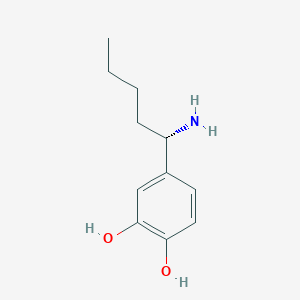 molecular formula C11H17NO2 B12954821 (S)-4-(1-Aminopentyl)benzene-1,2-diol 