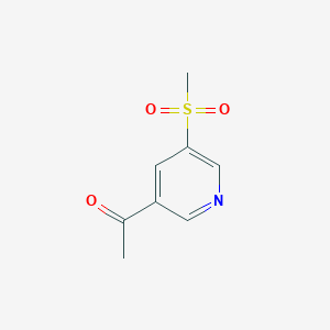 molecular formula C8H9NO3S B12954826 Ethanone, 1-[5-(methylsulfonyl)-3-pyridinyl]- 