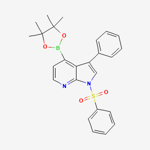 1H-Pyrrolo[2,3-B]pyridine, 3-phenyl-1-(phenylsulfonyl)-4-(4,4,5,5-tetramethyl-1,3,2-dioxaborolan-2-YL)-