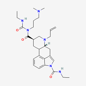 molecular formula C29H42N6O3 B12954869 (6aR,9R)-7-Allyl-N9-(3-(dimethylamino)propyl)-N4-ethyl-N9-(ethylcarbamoyl)-6a,7,8,9,10,10a-hexahydroindolo[4,3-fg]quinoline-4,9(6H)-dicarboxamide 