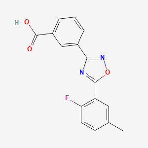 molecular formula C16H11FN2O3 B12954878 3-(5-(2-Fluoro-5-methylphenyl)-1,2,4-oxadiazol-3-yl)benzoic acid 