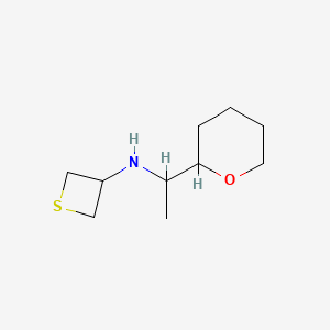 molecular formula C10H19NOS B12954882 N-(1-(Tetrahydro-2H-pyran-2-yl)ethyl)thietan-3-amine 