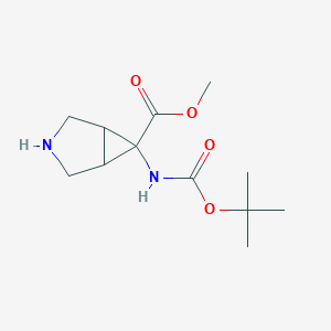 molecular formula C12H20N2O4 B12954905 Methyl 6-((tert-butoxycarbonyl)amino)-3-azabicyclo[3.1.0]hexane-6-carboxylate 