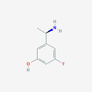 molecular formula C8H10FNO B12954946 (R)-3-(1-Aminoethyl)-5-fluorophenol 