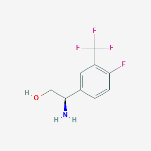 molecular formula C9H9F4NO B12954957 (R)-2-Amino-2-(4-fluoro-3-(trifluoromethyl)phenyl)ethan-1-ol 