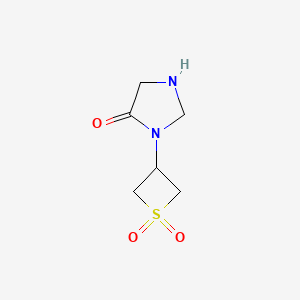 molecular formula C6H10N2O3S B12954992 3-(1,1-Dioxidothietan-3-yl)imidazolidin-4-one 