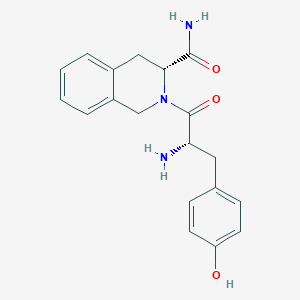 molecular formula C19H21N3O3 B129550 (3R)-2-[(2S)-2-amino-3-(4-hydroxyphenyl)propanoyl]-3,4-dihydro-1H-isoquinoline-3-carboxamide CAS No. 154265-38-0