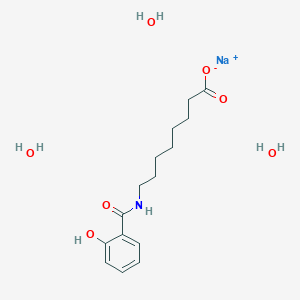 molecular formula C15H26NNaO7 B12955005 Sodium 8-(2-hydroxybenzamido)octanoate trihydrate 