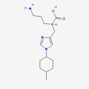 molecular formula C16H27N3O2 B12955024 Rel-(1s,4s)-5-Amino-2-((1-(4-methylcyClohexyl)-1H-imidazol-4-yl)methyl)pentanoic acid 