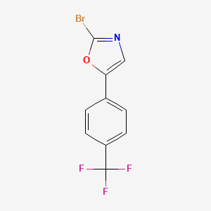 molecular formula C10H5BrF3NO B12955057 2-Bromo-5-(4-(trifluoromethyl)phenyl)oxazole 