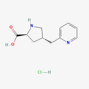 molecular formula C11H15ClN2O2 B12955069 rel-(2S,4S)-4-(pyridin-2-ylmethyl)pyrrolidine-2-carboxylic acid dihydrochloride 