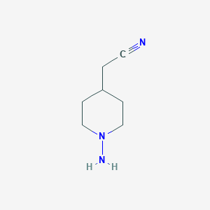 molecular formula C7H13N3 B12955079 2-(1-Aminopiperidin-4-yl)acetonitrile 