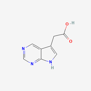 molecular formula C8H7N3O2 B12955112 2-(7H-Pyrrolo[2,3-d]pyrimidin-5-yl)acetic acid 