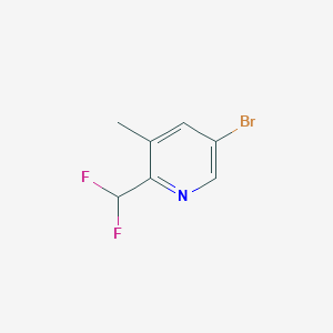 molecular formula C7H6BrF2N B12955149 5-Bromo-2-(difluoromethyl)-3-methylpyridine 