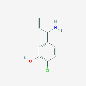 molecular formula C9H10ClNO B12955182 5-(1-Aminoallyl)-2-chlorophenol 