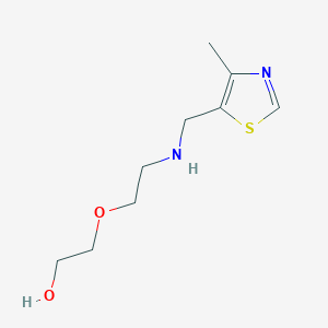 molecular formula C9H16N2O2S B12955261 2-(2-(((4-Methylthiazol-5-yl)methyl)amino)ethoxy)ethan-1-ol 