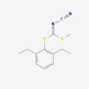 molecular formula C13H16N2S2 B129553 [(2,6-Diethylphenyl)sulfanyl-methylsulfanylmethylidene]cyanamide CAS No. 152382-31-5