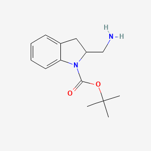 molecular formula C14H20N2O2 B12955343 tert-Butyl 2-(aminomethyl)indoline-1-carboxylate 