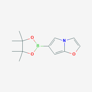 molecular formula C12H16BNO3 B12955359 6-(4,4,5,5-Tetramethyl-1,3,2-dioxaborolan-2-yl)pyrrolo[2,1-b]oxazole 