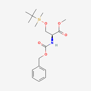 molecular formula C18H29NO5Si B12955399 Methyl N-((benzyloxy)carbonyl)-O-(tert-butyldimethylsilyl)-L-serinate 