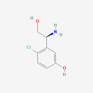 molecular formula C8H10ClNO2 B12955561 (S)-3-(1-Amino-2-hydroxyethyl)-4-chlorophenol 