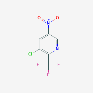 molecular formula C6H2ClF3N2O2 B12955597 3-Chloro-5-nitro-2-(trifluoromethyl)pyridine 