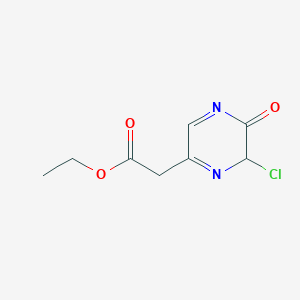 molecular formula C8H9ClN2O3 B12955679 Ethyl 2-(6-chloro-5-oxo-5,6-dihydropyrazin-2-yl)acetate 