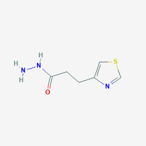 molecular formula C6H9N3OS B12955690 3-(Thiazol-4-yl)propanehydrazide 