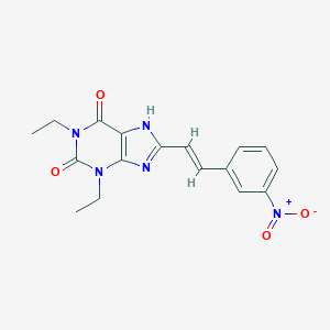 molecular formula C17H17N5O4 B129557 (E)-1,3-Diethyl-8-(3-nitrostyryl)xanthine CAS No. 155271-82-2