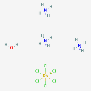 molecular formula Cl6H14N3ORh B12955716 Ammonium hexachlororhodate(III) hydrate 