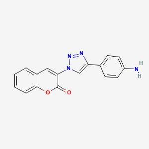 molecular formula C17H12N4O2 B12955754 3-(4-(4-Aminophenyl)-1H-1,2,3-triazol-1-yl)-2H-chromen-2-one 