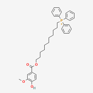 molecular formula C37H44O4P+ B12955766 (11-((4-Hydroxy-3-methoxybenzoyl)oxy)undecyl)triphenylphosphonium 