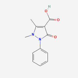 molecular formula C12H12N2O3 B1295578 1,5-Dimethyl-3-oxo-2-phenyl-2,3-dihydro-1H-pyrazole-4-carboxylic acid CAS No. 83-10-3