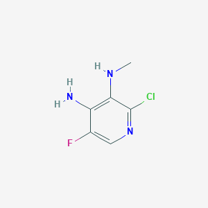 molecular formula C6H7ClFN3 B12955786 2-Chloro-5-fluoro-N3-methylpyridine-3,4-diamine 