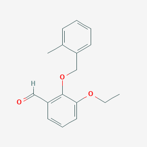 molecular formula C17H18O3 B12955791 3-Ethoxy-2-((2-methylbenzyl)oxy)benzaldehyde 