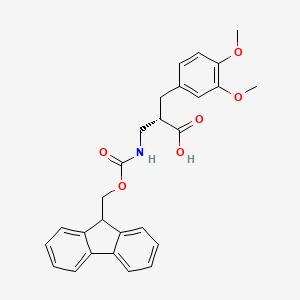 molecular formula C27H27NO6 B12955795 (S)-3-((((9H-Fluoren-9-yl)methoxy)carbonyl)amino)-2-(3,4-dimethoxybenzyl)propanoic acid 